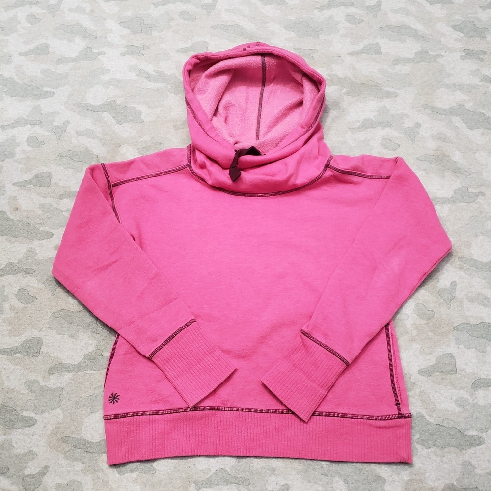 Athleta Sweatshirt Womens XS Pink Pullover Hooded Long Sleeve